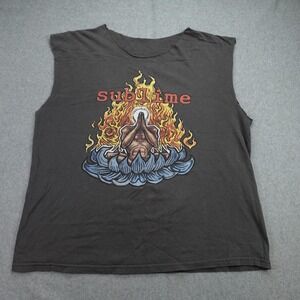 Vintage Sublime Shirt Mens Large Lotus Buddha Cut Off Tee Sleeveless Band 1997